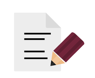 registration icon with illustration of pen and document