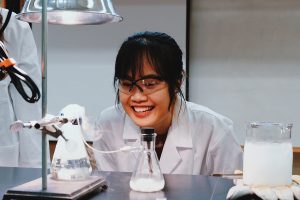 Photo of Melissa in a lab